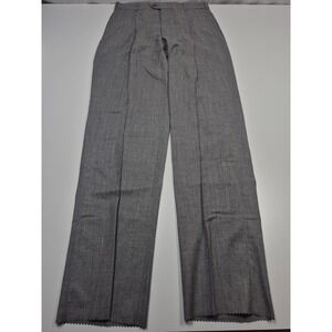 John Alexander Dress Pants Mens 34x36 Gray Wool Flat Front Straight Unhemmed